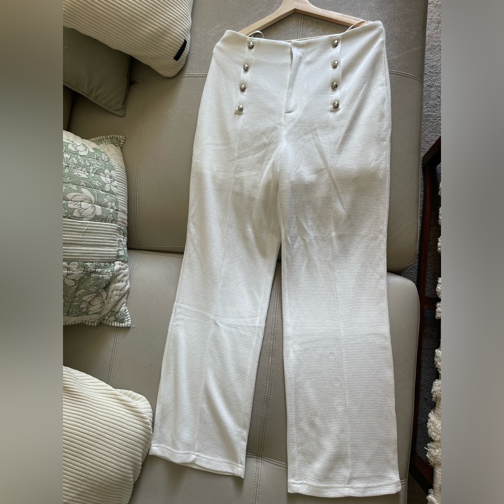 Elegant White High-Waisted Pants
